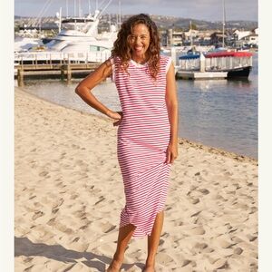 Frank & Eileen CORY Vintage Muscle Tee Maxi Dress Red Stripe Small